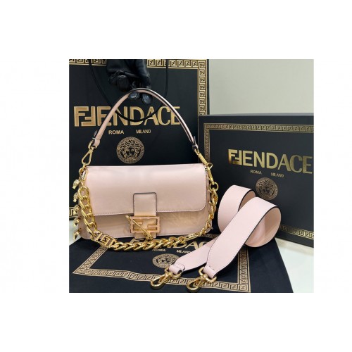 Fendi x Versace 8BS801 Brooch Baguette bag in Pink Leather