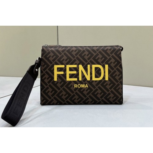 Fendi 7VA664 Fendi Clutch Bag in Brown fabric