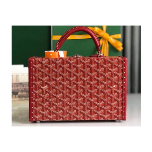 Goyard Grand H�tel Trunk Bag in Red Goyardine Canvas