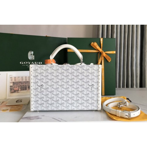 Goyard Grand Hotel Trunk Bag in White Goyardine Canvas Goyard Grand Hotel Trunk Bag in White Goyardine Canvas