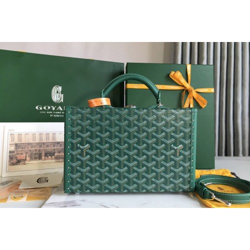 Goyard Grand Hotel Trunk Bag in Green Goyardine Canvas