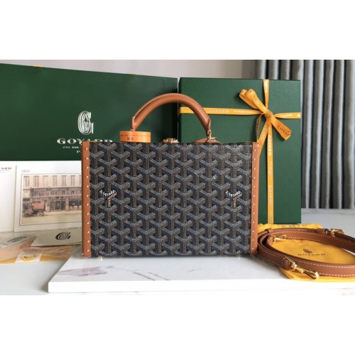 Goyard Grand Hotel Trunk Bag in Black/Tan Goyardine Canvas Goyard Grand Hotel Trunk Bag in Black/Tan Goyardine Canvas