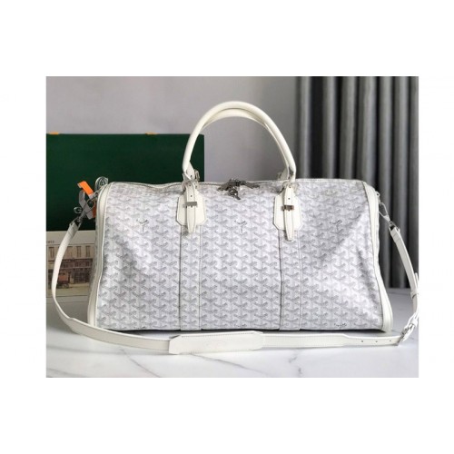 Goyard Boston 50 bag in White Goyardine Canvas Goyard Boston 50 bag in White Goyardine Canvas