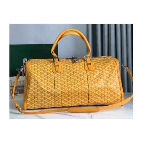 Goyard Boston 50 bag in Yellow Goyardine Canvas
