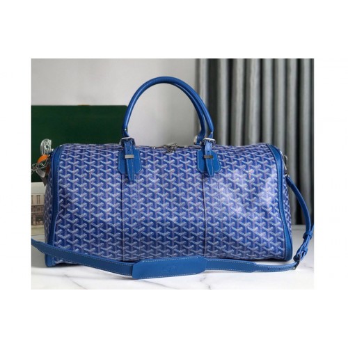 Goyard Boston 50 bag in Blue Goyardine Canvas
