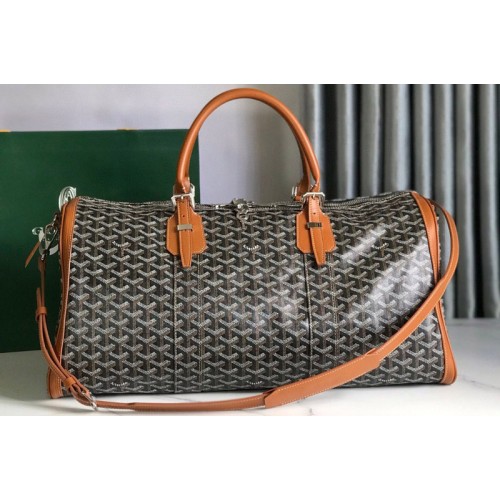 Goyard Boston 50 bag in Black/Tan Goyardine Canvas Goyard Boston 50 bag in Black/Tan Goyardine Canvas