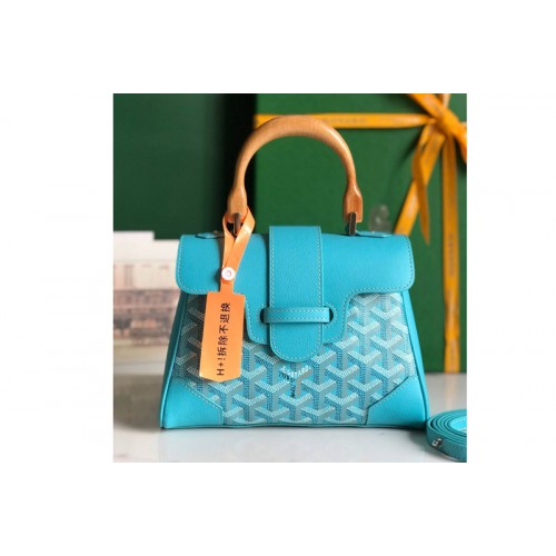 Goyard Saigon PM tote bag in Blue Goyardine Canvas Goyard Saigon PM tote bag in Blue Goyardine Canvas