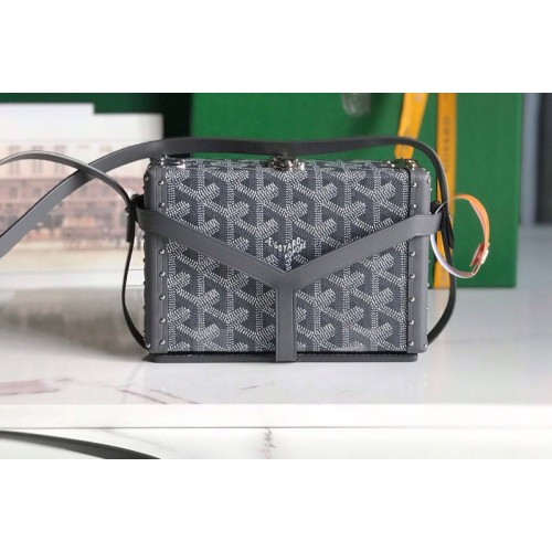 Goyard Minaudiere trunk bag in Gray Goyardine Canvas Goyard Minaudiere trunk bag in Gray Goyardine Canvas