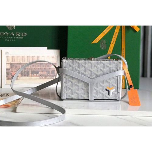 Goyard Minaudiere trunk bag in Gray Goyardine Canvas