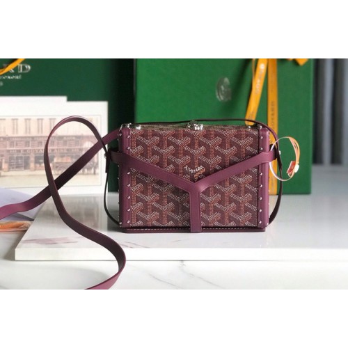 Goyard Minaudiere trunk bag in Burgundy Goyardine Canvas