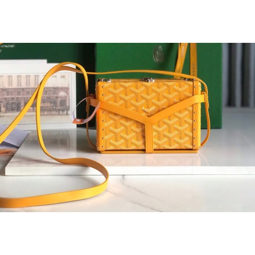 Goyard Minaudiere trunk bag in Yellow Goyardine Canvas