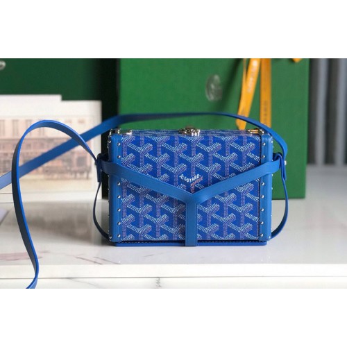 Goyard Minaudiere trunk bag in Blue Goyardine Canvas Goyard Minaudiere trunk bag in Blue Goyardine Canvas