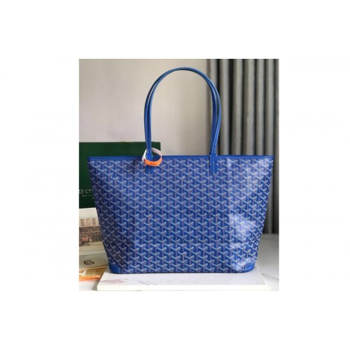 Goyard Artois MM bag in Blue Goyardine Canvas Goyard Artois MM bag in Blue Goyardine Canvas