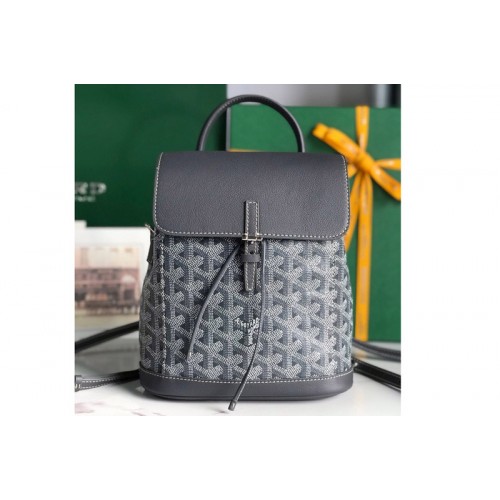 Goyard Alpin Mini backpack in Gray Goyardine Canvas & Chevroches Calfskin Goyard Alpin Mini backpack in Gray Goyardine Canvas & Chevroches Calfskin
