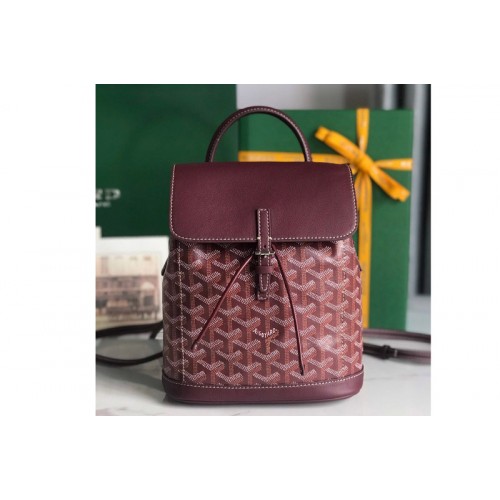 Goyard Alpin Mini backpack in Burgundy Goyardine Canvas & Chevroches Calfskin Goyard Alpin Mini backpack in Burgundy Goyardine Canvas & Chevroches Calfskin