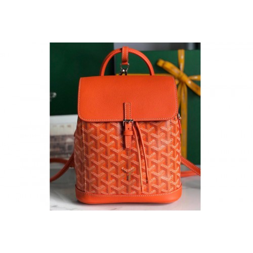 Goyard Alpin Mini backpack in Orange Goyardine Canvas & Chevroches Calfskin