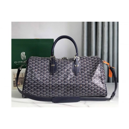Goyard Boston 45 bag in Navy Blue Goyardine Canvas