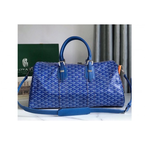 Goyard Boston 45 bag in Blue Goyardine Canvas Goyard Boston 45 bag in Blue Goyardine Canvas