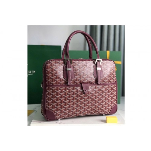 Goyard Ambassade MM Document Case bag in Burgundy Goyardine Canvas