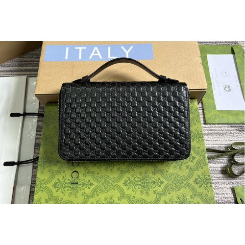 Gucci Travel Case Document Case in Black Microguccissima Logo Leather Gucci Travel Case Document Case in Black Microguccissima Logo Leather