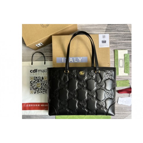 Gucci Matelasse leather medium tote bag in Black Matelasse leather