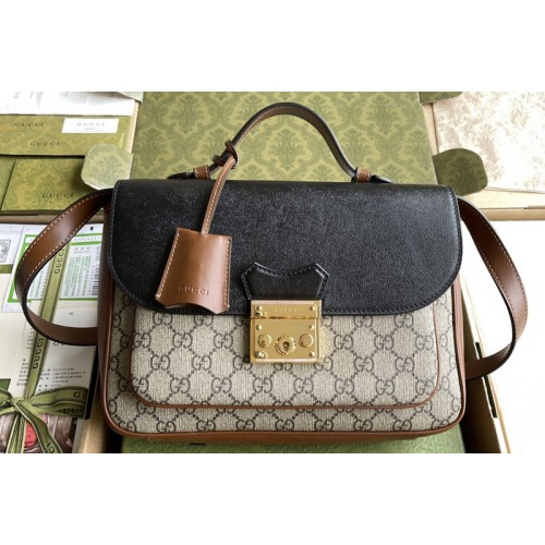 Gucci Padlock small shoulder bag in Beige and ebony Supreme canvas With Black Leahter Gucci Padlock small shoulder bag in Beige and ebony Supreme canvas With Black Leahter