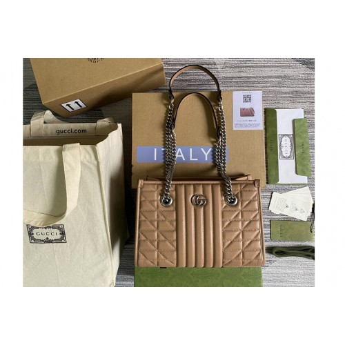 Gucci Marmont small tote bag in Brown matelasse leather