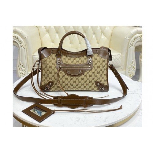 Gucci x Balenciaga The Hacker Project Medium Neo Classic Bag in Beige and ebony Original canvas Gucci x Balenciaga The Hacker Project Medium Neo Classic Bag in Beige and ebony Original canvas