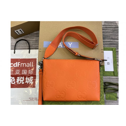 Gucci jumbo Medium Messenger Bag in Orange jumbo leather