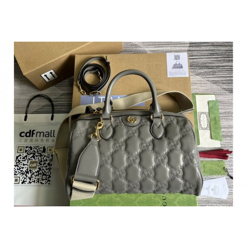 Gucci ‎ Matelasse leather medium bag in Gray Matelasse leather