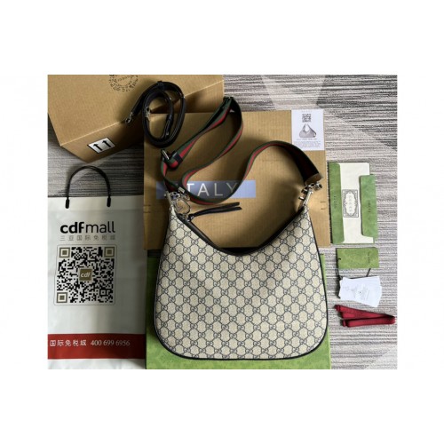 Gucci ‎ Attache large shoulder bag in Beige and ebony Supreme canvas