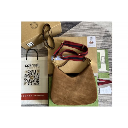 Gucci ‎ Attache large shoulder bag in Brown Suede