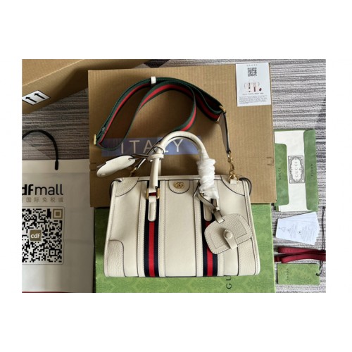 Gucci Bauletto Small top handle bag in White Leather Gucci Bauletto Small top handle bag in White Leather