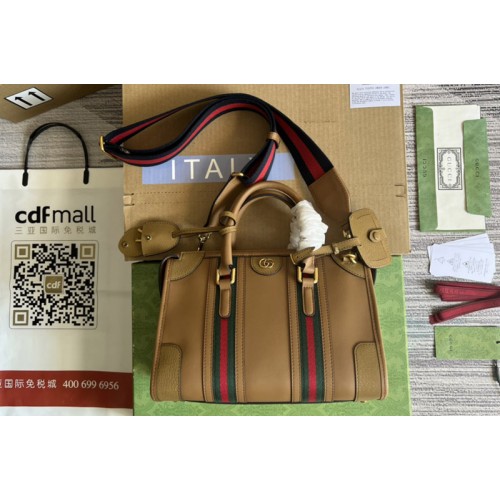 Gucci Bauletto Small top handle bag in Brown Leather Gucci Bauletto Small top handle bag in Brown Leather