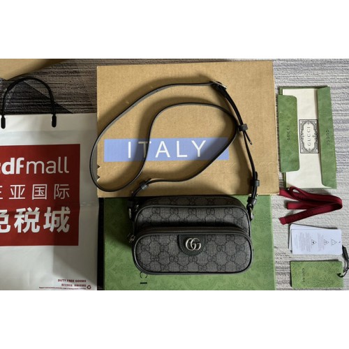 Gucci Ophidia mini bag in Black and Grey Supreme canvas