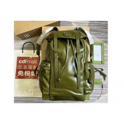 Gucci Backpack With Tonal Double G in Forest green leather Gucci Backpack With Tonal Double G in Forest green leather