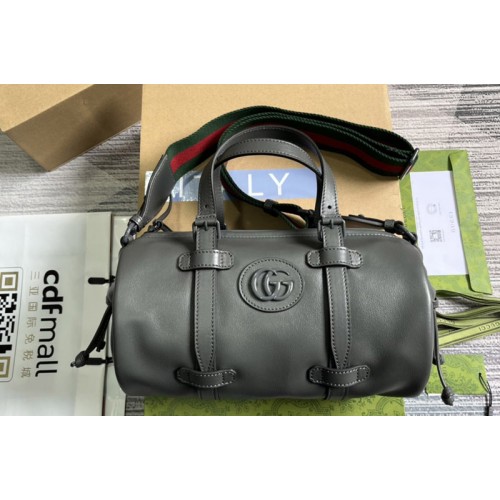 Gucci Small Duffle Bag With Tonal Double G in Grey leather