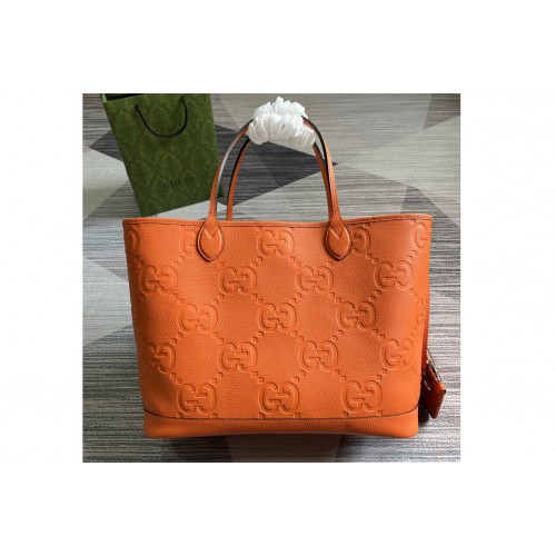 Gucci Jumbo Large Tote Bag in Orange jumbo leather