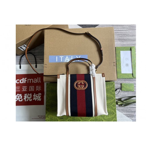 Gucci Mini Interlocking G Tote Bag in White cotton canvas Gucci Mini Interlocking G Tote Bag in White cotton canvas