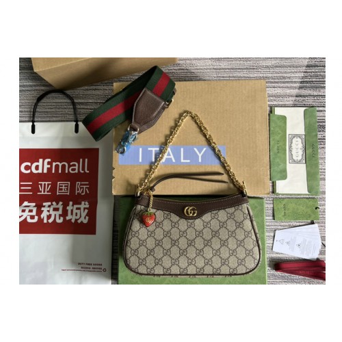 Gucci Ophidia small handbag in Beige and ebony Supreme canvas