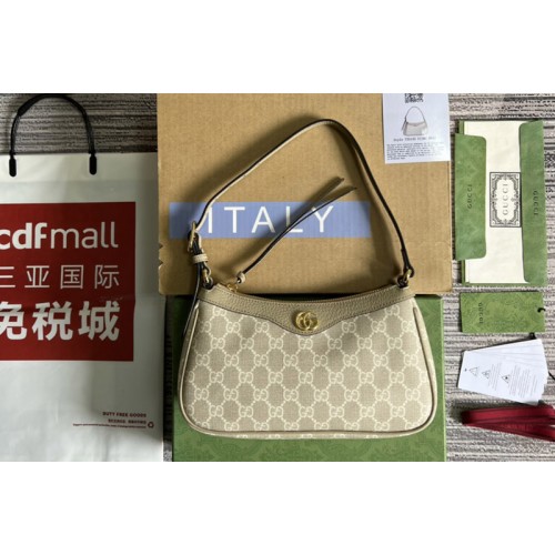 Gucci Ophidia small handbag in Beige and White Supreme canvas Gucci Ophidia small handbag in Beige and White Supreme canvas