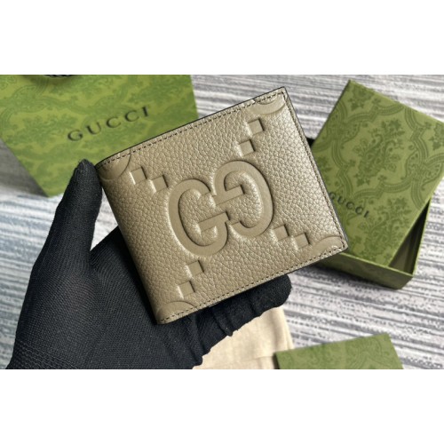 Gucci Jumbo Wallet in Gray jumbo leather