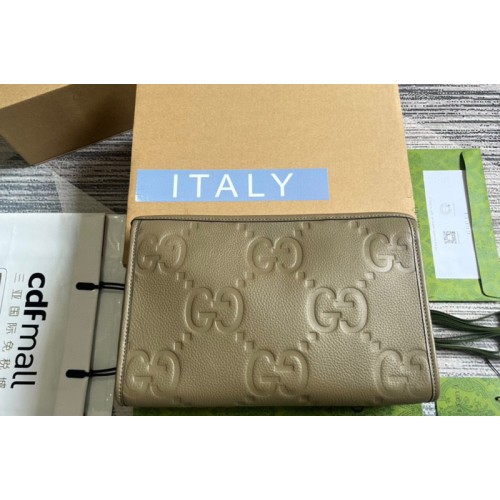 Gucci Jumbo Pouch in Taupe jumbo leather