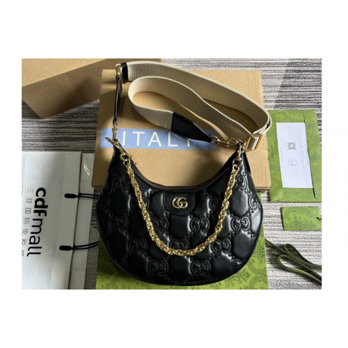 Gucci Matelasse Small Shoulder Bag in Black Matelasse leather