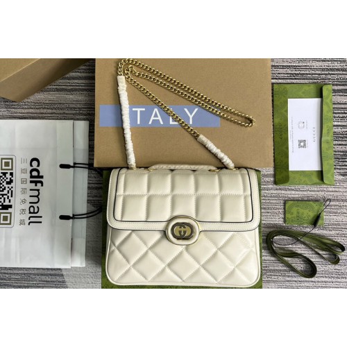 Gucci Deco Small Shoulder Bag in White quilted leather Gucci Deco Small Shoulder Bag in White quilted leather