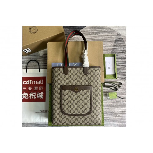 Gucci Ophidia Small Tote Bag in Beige and ebony Supreme canvas