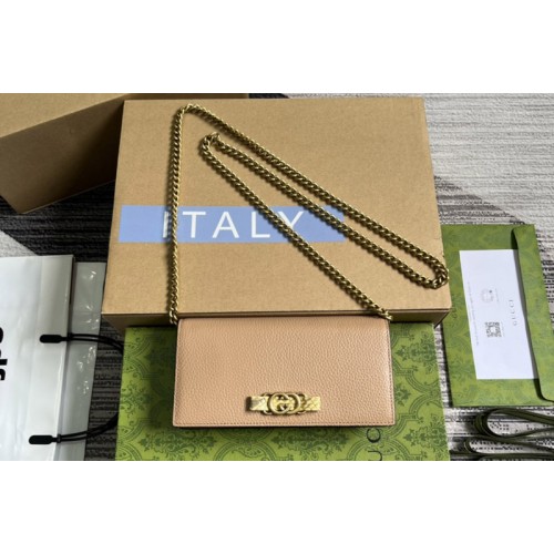 Gucci Chain Wallet With Interlocking G Python Bow Bag in Rose beige leather Gucci Chain Wallet With Interlocking G Python Bow Bag in Rose beige leather