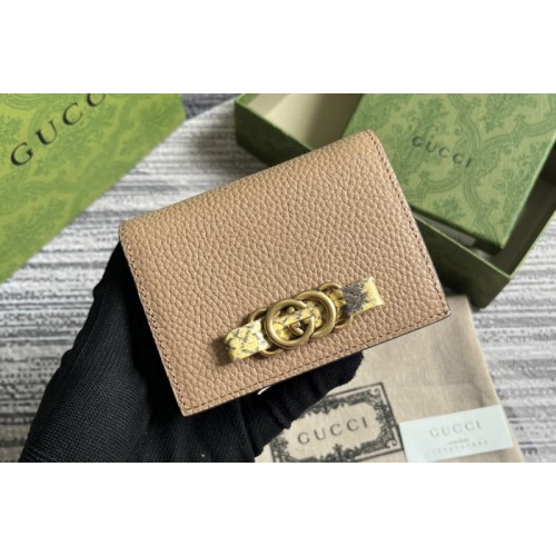 Gucci Wallet With Interlocking G Python Bow Bag in Rose beige leather Gucci Wallet With Interlocking G Python Bow Bag in Rose beige leather