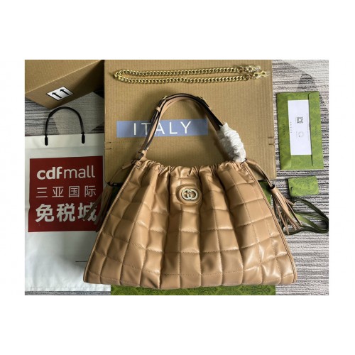 Gucci Deco Medium Tote Bag In Rose beige quilted leather Gucci Deco Medium Tote Bag In Rose beige quilted leather