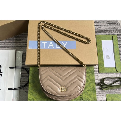 Gucci Marmont Matelasse Chain Mini Bag in Pink matelasse chevron leather Gucci Marmont Matelasse Chain Mini Bag in Pink matelasse chevron leather